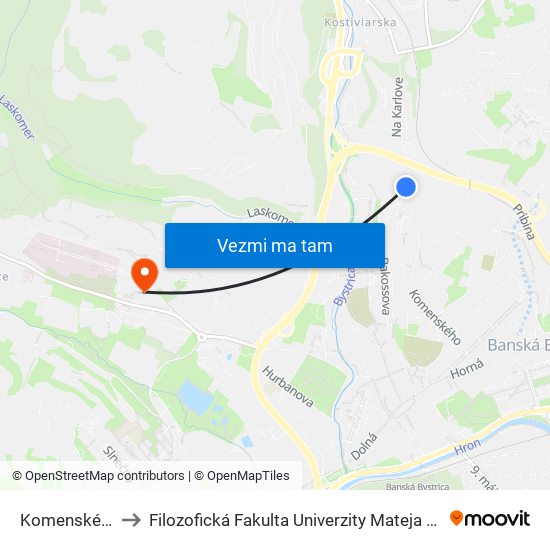 Komenského to Filozofická Fakulta Univerzity Mateja Bela map