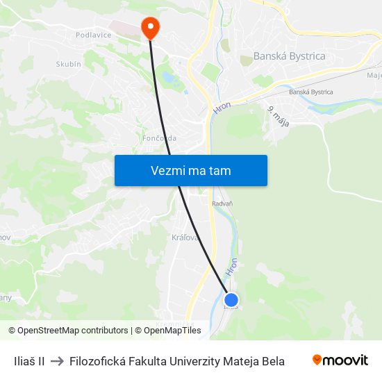 Iliaš II to Filozofická Fakulta Univerzity Mateja Bela map