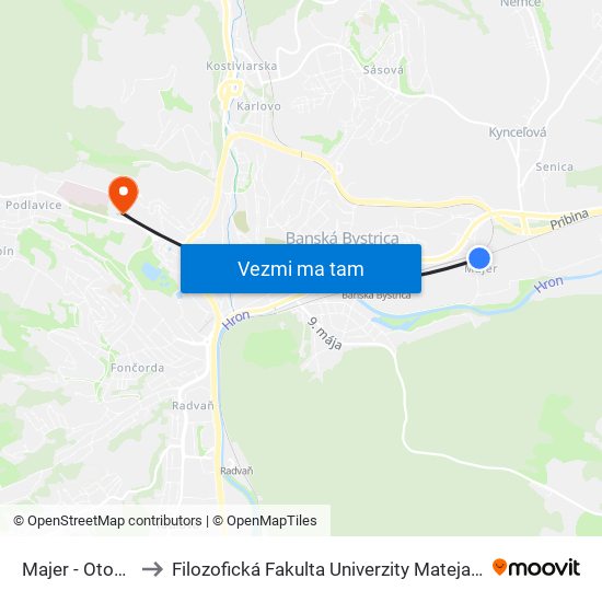 Majer - Otočka to Filozofická Fakulta Univerzity Mateja Bela map