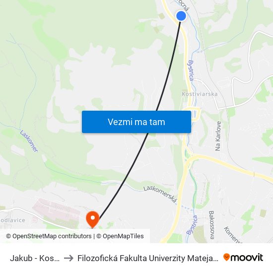 Jakub - Kostol to Filozofická Fakulta Univerzity Mateja Bela map