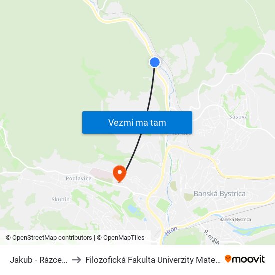 Jakub - Rázcestie to Filozofická Fakulta Univerzity Mateja Bela map