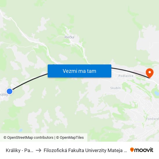 Králiky - Pažiť to Filozofická Fakulta Univerzity Mateja Bela map