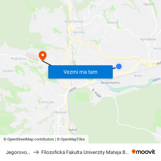 Jegorovova to Filozofická Fakulta Univerzity Mateja Bela map