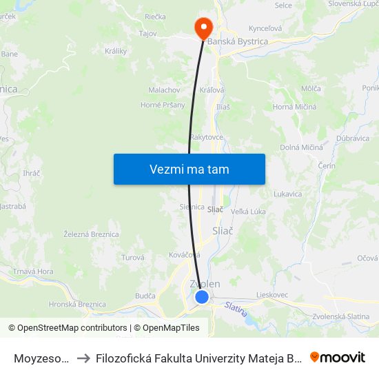 Moyzesova to Filozofická Fakulta Univerzity Mateja Bela map