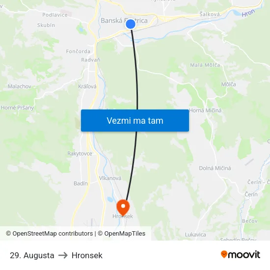 29. Augusta to Hronsek map