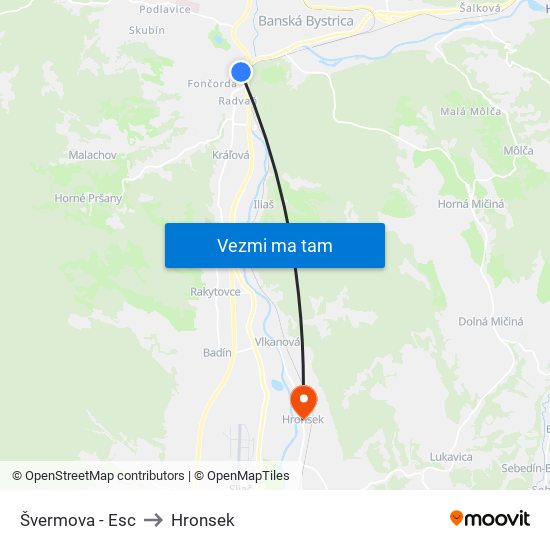 Švermova - Esc to Hronsek map