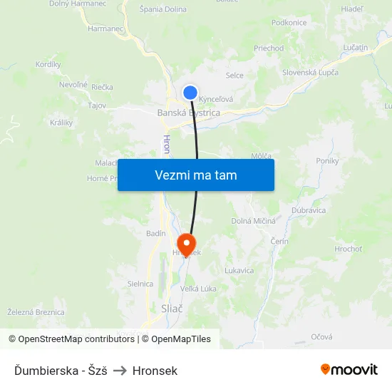 Ďumbierska - Šzš to Hronsek map