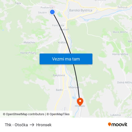 Thk - Otočka to Hronsek map