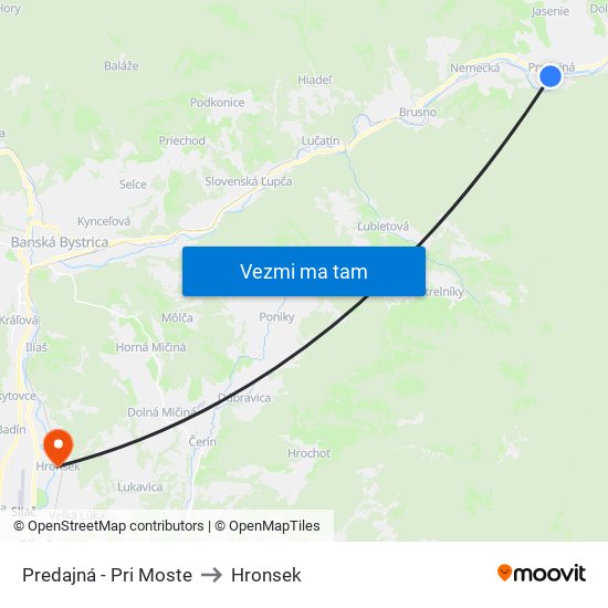 Predajná - Pri Moste to Hronsek map