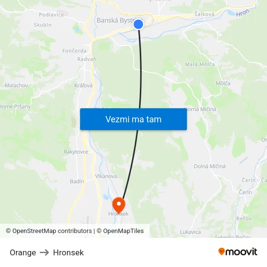 Orange to Hronsek map