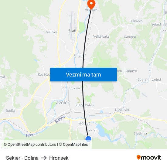 Sekier - Dolina to Hronsek map