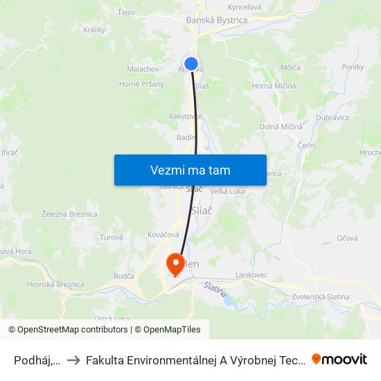 Podháj, Szu to Fakulta Environmentálnej A Výrobnej Technicky Tuzvo map