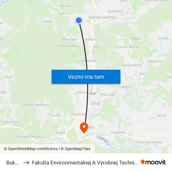 Buková to Fakulta Environmentálnej A Výrobnej Technicky Tuzvo map