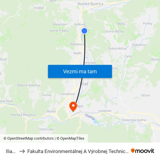 Iliaš II to Fakulta Environmentálnej A Výrobnej Technicky Tuzvo map