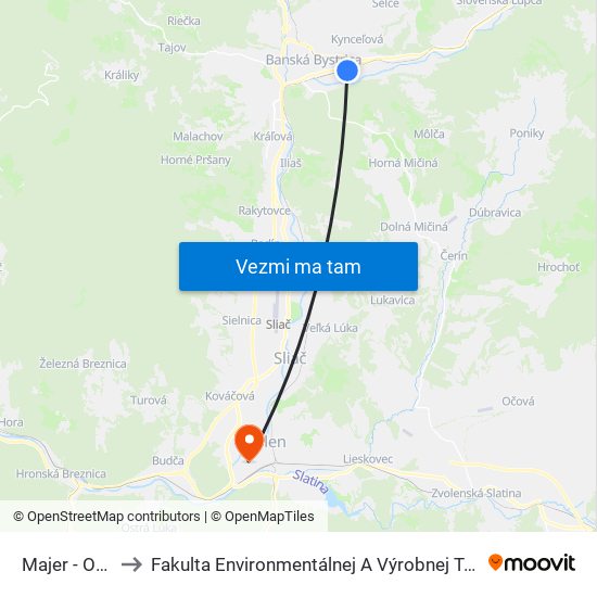 Majer - Otočka to Fakulta Environmentálnej A Výrobnej Technicky Tuzvo map