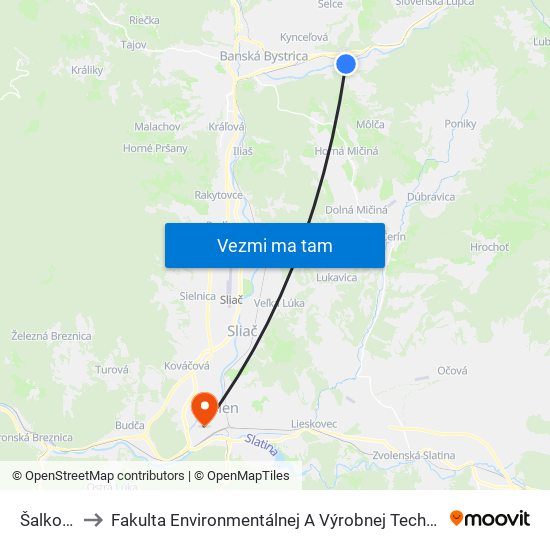 Šalková I to Fakulta Environmentálnej A Výrobnej Technicky Tuzvo map