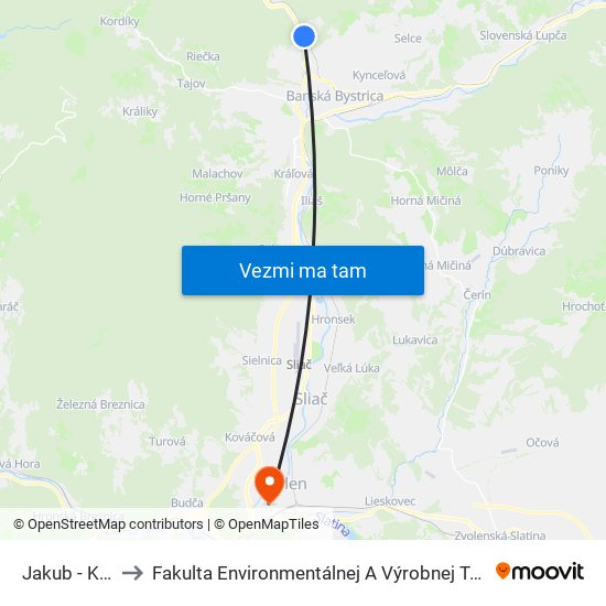 Jakub - Kostol to Fakulta Environmentálnej A Výrobnej Technicky Tuzvo map