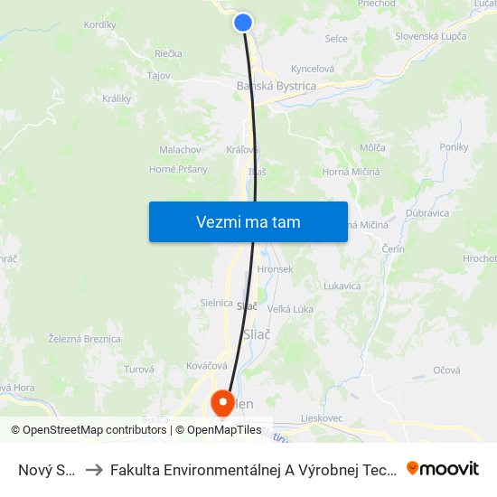 Nový Svet I to Fakulta Environmentálnej A Výrobnej Technicky Tuzvo map