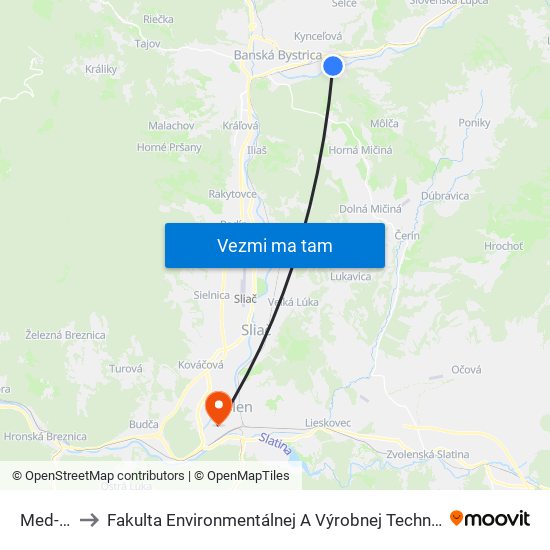 Med-Art to Fakulta Environmentálnej A Výrobnej Technicky Tuzvo map