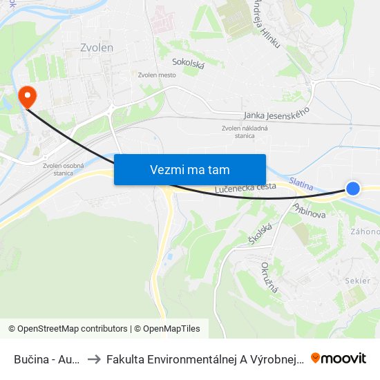 Bučina - Aut. Nást. to Fakulta Environmentálnej A Výrobnej Technicky Tuzvo map