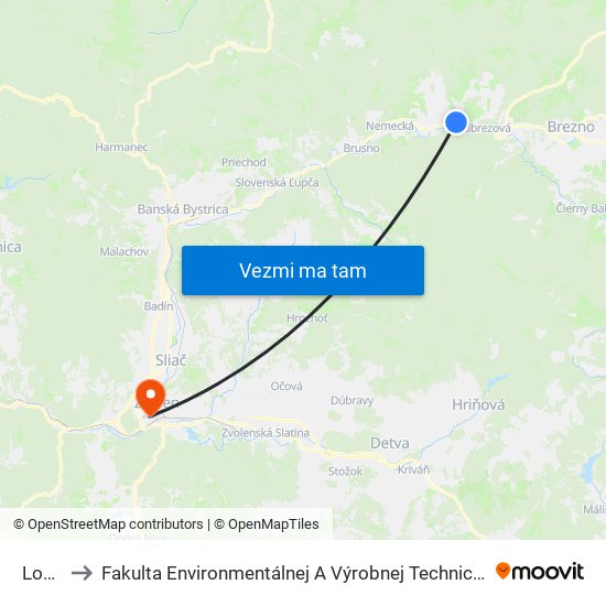 Lopej to Fakulta Environmentálnej A Výrobnej Technicky Tuzvo map