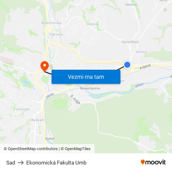 Sad to Ekonomická Fakulta Umb map