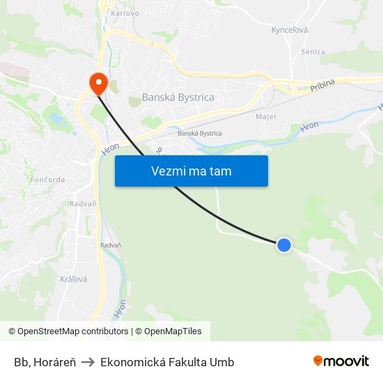 Bb, Horáreň to Ekonomická Fakulta Umb map