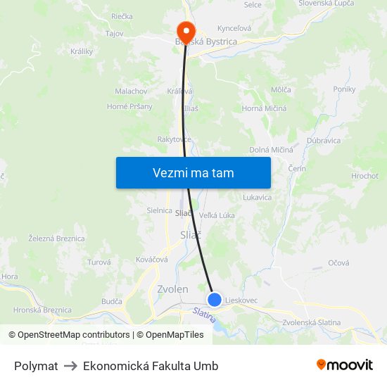 Polymat to Ekonomická Fakulta Umb map