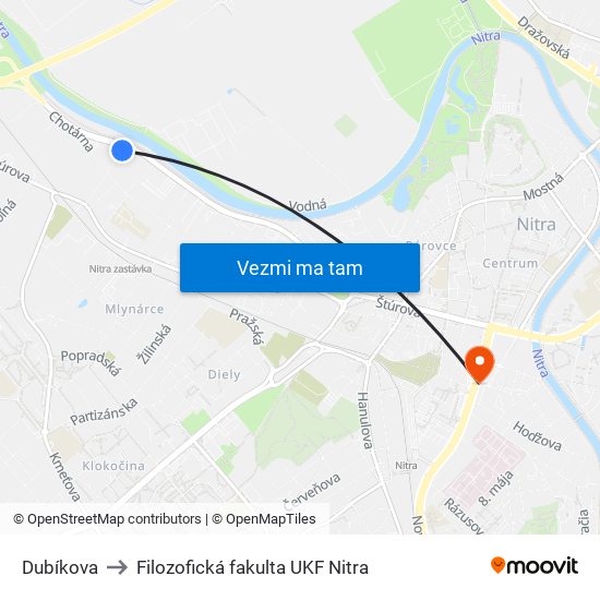 Dubíkova to Filozofická fakulta UKF Nitra map