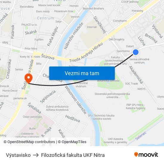 Výstavisko to Filozofická fakulta UKF Nitra map