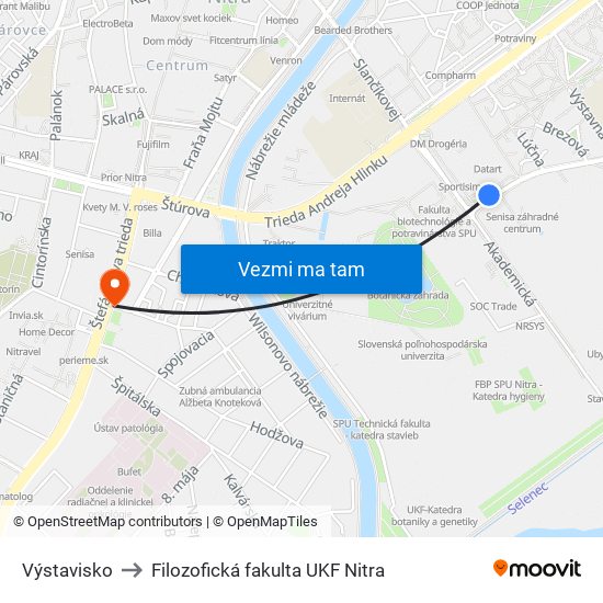 Výstavisko to Filozofická fakulta UKF Nitra map