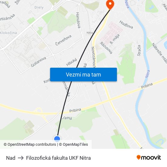 Nad to Filozofická fakulta UKF Nitra map