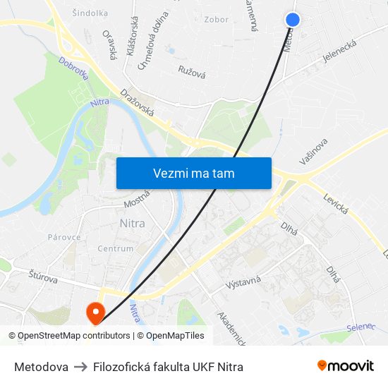 Metodova to Filozofická fakulta UKF Nitra map