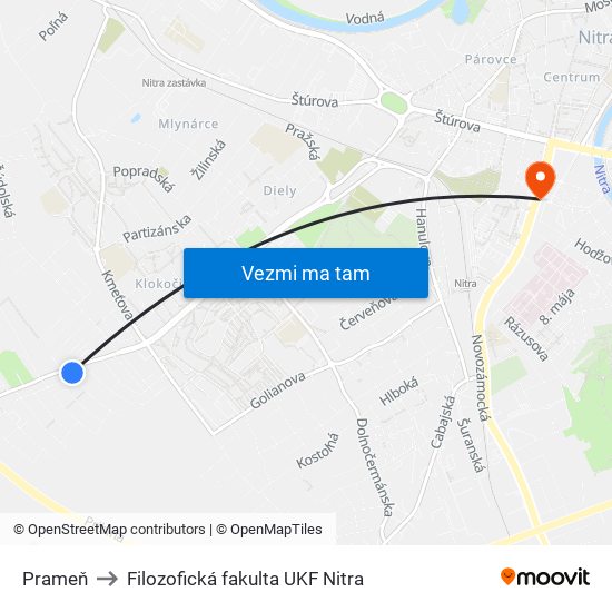 Prameň to Filozofická fakulta UKF Nitra map