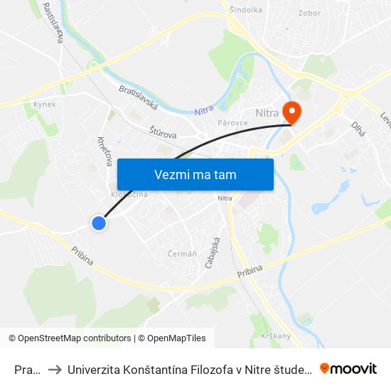 Prameň to Univerzita Konštantína Filozofa v Nitre študentský domov UKF Nitra map