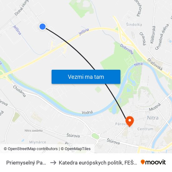 Priemyselný Park VII to Katedra európskych politík, FEŠRR, SPU map