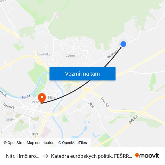 Nitr. Hrnčiarovce to Katedra európskych politík, FEŠRR, SPU map