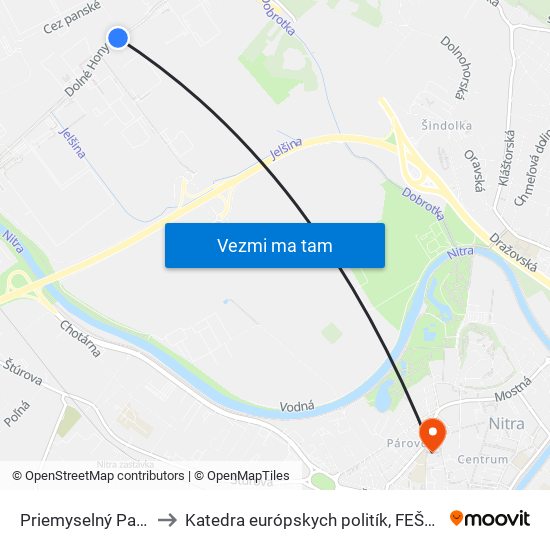 Priemyselný Park III to Katedra európskych politík, FEŠRR, SPU map