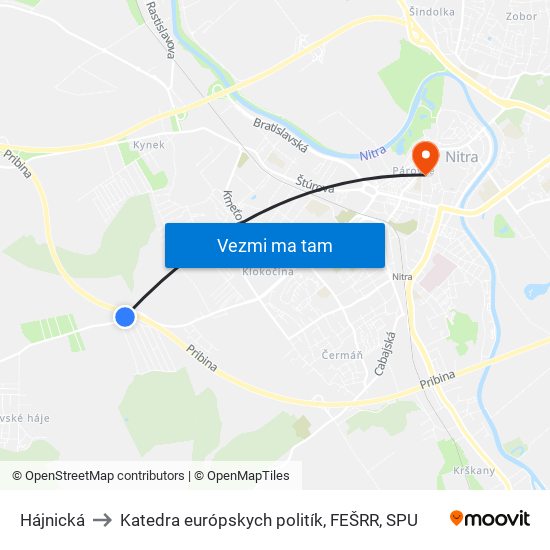 Hájnická to Katedra európskych politík, FEŠRR, SPU map