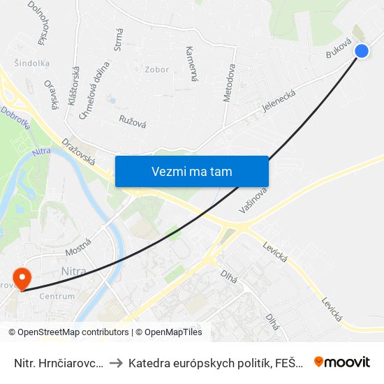 Nitr. Hrnčiarovce Zš to Katedra európskych politík, FEŠRR, SPU map