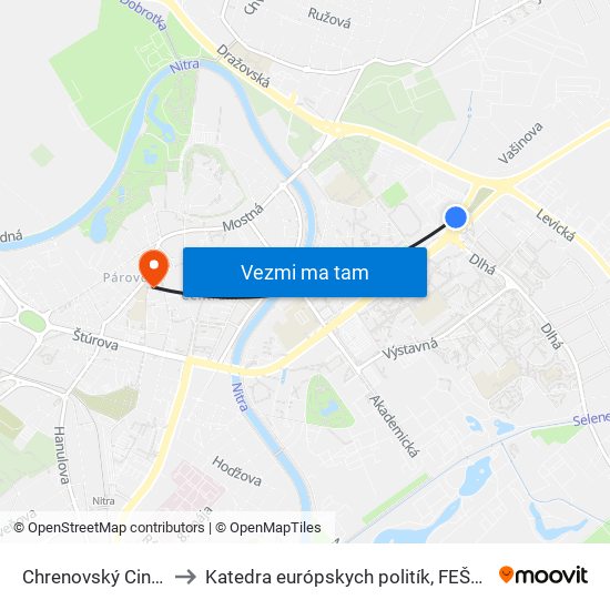 Chrenovský Cintorín to Katedra európskych politík, FEŠRR, SPU map