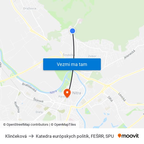 Klinčeková to Katedra európskych politík, FEŠRR, SPU map