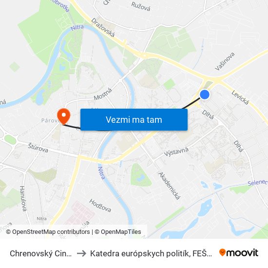 Chrenovský Cintorín to Katedra európskych politík, FEŠRR, SPU map