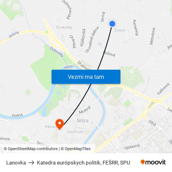 Lanovka to Katedra európskych politík, FEŠRR, SPU map