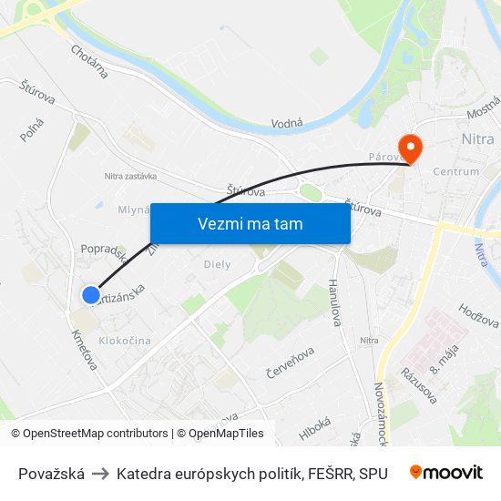 Považská to Katedra európskych politík, FEŠRR, SPU map