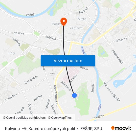 Kalvária to Katedra európskych politík, FEŠRR, SPU map