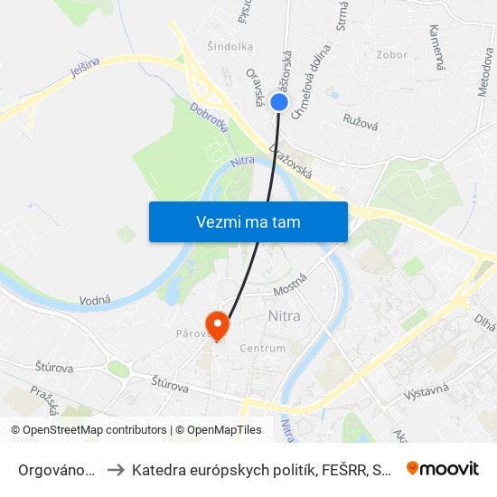 Orgovánová to Katedra európskych politík, FEŠRR, SPU map