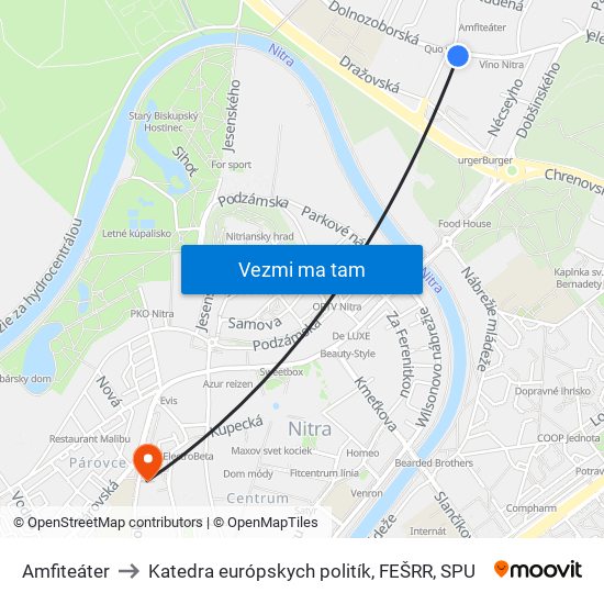 Amfiteáter to Katedra európskych politík, FEŠRR, SPU map