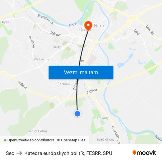 Sec to Katedra európskych politík, FEŠRR, SPU map