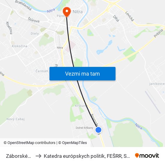 Záborského to Katedra európskych politík, FEŠRR, SPU map